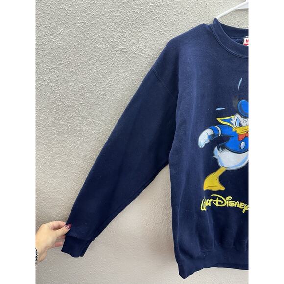 Mickey Inc Crewneck Sweatshirt Medium Walt Disney World Donald Duck Blue VTG - Picture 3 of 12